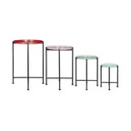 Set of 4 Multicolor Nesting Plant Stands Metal Frame