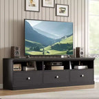 70 Mid-Century Modern Entertainment Center with Storage Drawer & Open Shelves