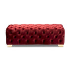 Gracewood Hollow Solanki Velvet Fabric Ottoman Bench