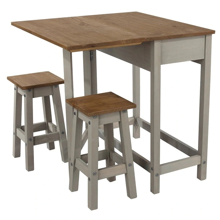 Solid Pine Drop Leaf Table 3-piece Dining Set