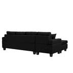 Sectional Sofa Living Room with L Shape Chaise Lounge and cup holder