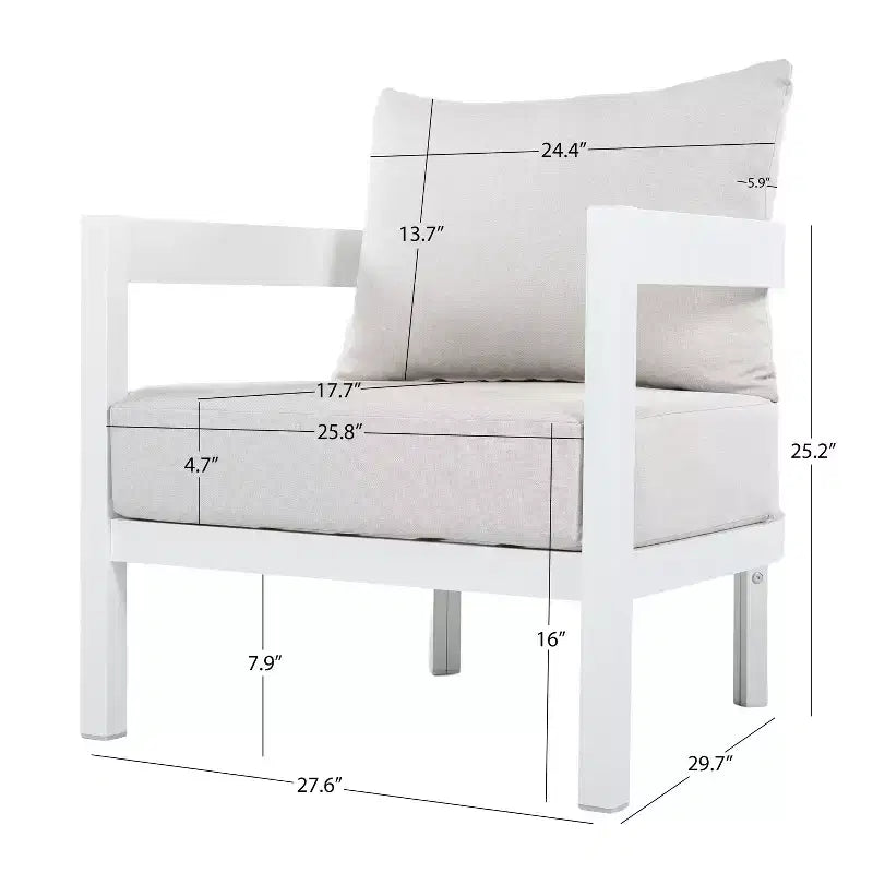 ModernLuxe 4/5pcs Outdoor Sofa Set Patio Conversation Furniture Set Seating Group with Coffee Table, Weather-Resistant Cushion&Rust-Resistant Frame