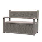 All-Weather Resin Storage Bench with Lockable Hidden Compartment - Rattan-Look Design, 500 lbs Capacity, 70-Gallon Storage