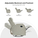 Diana Modern Polyester 360-degree Swivel Rocker Recliner by HULALA HOME