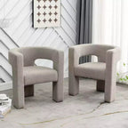 Set of 2 28 Wide Boucle Upholstered Square Armchair - Kinwell