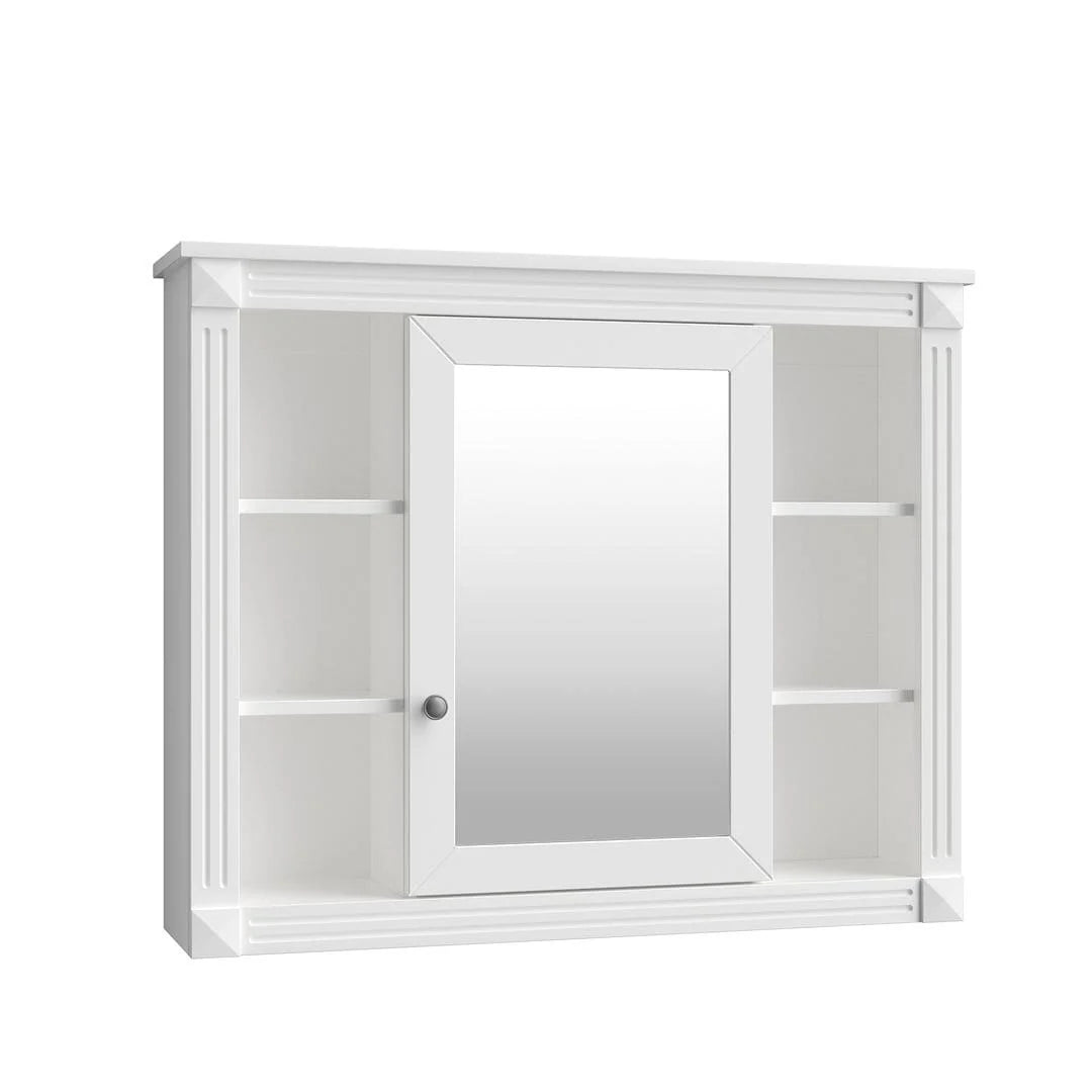 36 Modern Bathroom Vanity with Top Sink and Mirror Cabinet,2 Doors and 2 Drawers