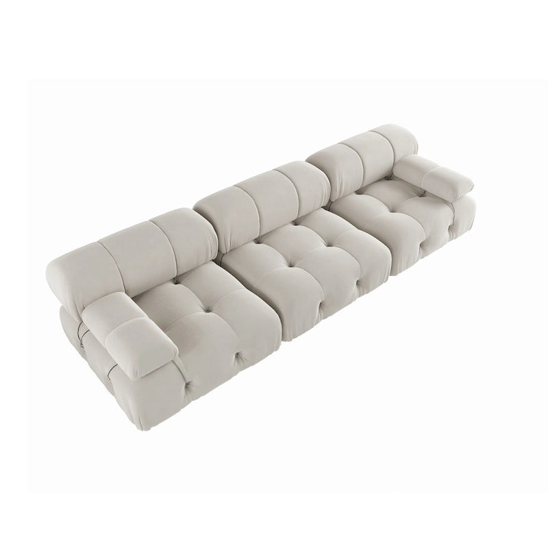 Velvet 3-seater Reversible Modular Sofa