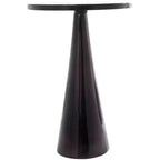 Aluminum Geometric Cone Accent Table with Textured Glass Tabletop 24 in