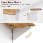 Large Kitchen Island with Wood Drop Leaf, Embossed Texture Rolling Kitchen Cart wDoors and Drawers wStorage for Kitchen, White