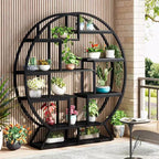 Tribesigns 62.2 Inch Bookshelf, Round Bookshelves Etagere Bookcase