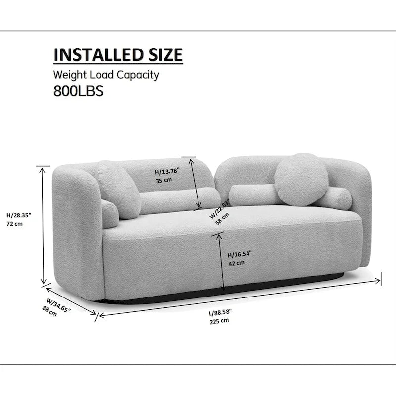 Modern 3 Seater Velvet Upholstered Comfy Couch with Legs
