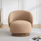Spruce&Spring Upholstered Swivel Accent Barrel Chair with Wood Base
