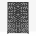 MAYEERTY Room Divider Screen Francis Rice Pattern Black Galvanized Sheet 72x47x2in 3-Piece Set 3-Piece Set