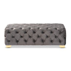 Gracewood Hollow Solanki Velvet Fabric Ottoman Bench