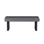 Somette Lillian 3-Piece Gloss Gray Dining Set with Dining Table, Nook and Bench