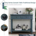 The Misty Moon Daisy Series Console Table Traditional Design with Two Drawers and Bottom Shelf (Espresso)