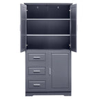 Tall and Wide Storage Cabinet with Doors for Bathroom/Office