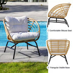 GRANDPATIO Outdoor 5-piece Wicker Patio Set With Loveseat