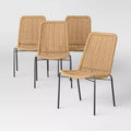 4pc Wicker Stack Armless Patio Dining Chairs Brown - Threshold?