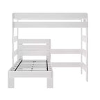 Max & Lily Solid Wood Modern Farmhouse Bunk Bed, L-Shaped Twin over Twin Bed Frame For Kids