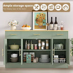 Celebalcony Buffet Cabinet with Storage,53.4 Large Kitchen Storage Cabinet with 3 Drawers & 4 Doors, Adjustable Shelf for Kitchen,Living Room
