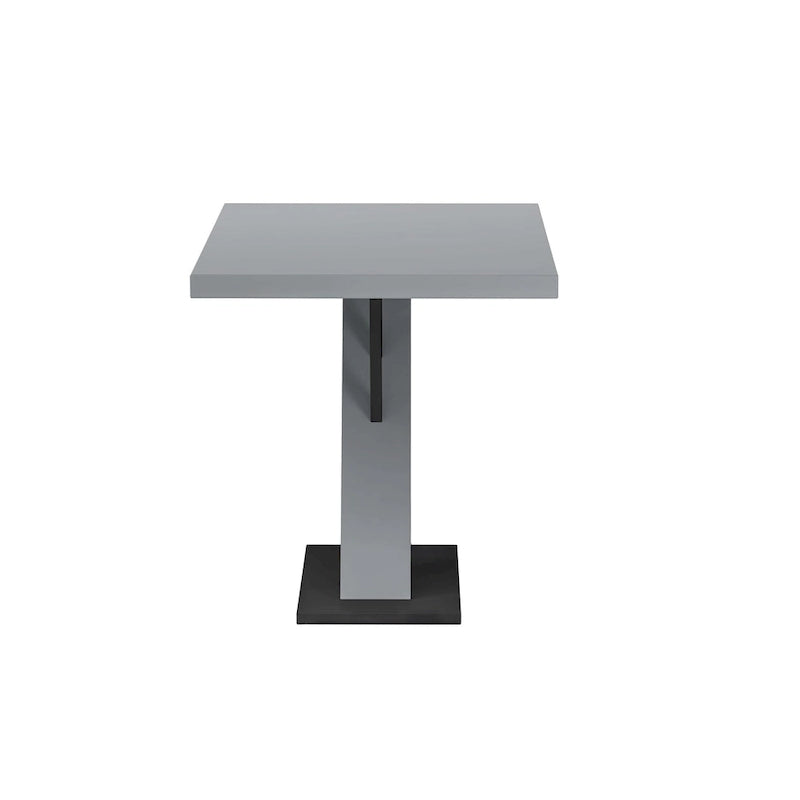 Somette Lillian 3-Piece Gloss Gray Dining Set with Dining Table, Nook and Bench
