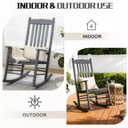 Karl Home | 24-Inch Solid Wood Patio Rocking Chair