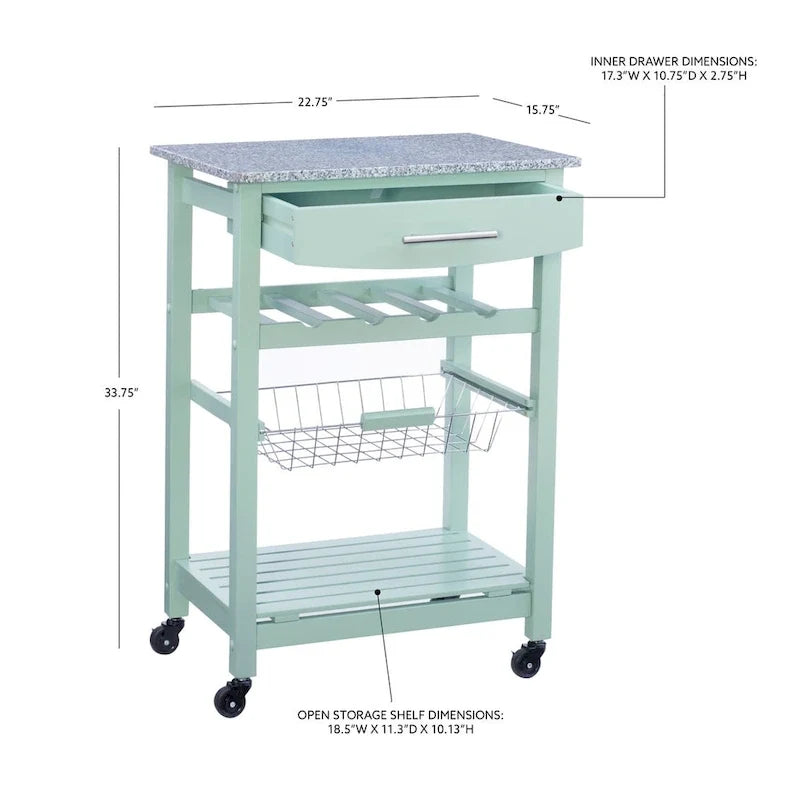 Jake Compact Mobile Rolling Kitchen Cart