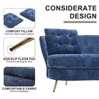 Upholstered Couch with Golden Metal Legs Club Loveseat Sofa for Living Reading Room ,Bedroom ,Apartment, Small Space Dorm