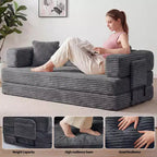80.7 5-in-1 Convertible Sleeper Sofa Bed ??Corduroy, 1200 lbs, No Assembly