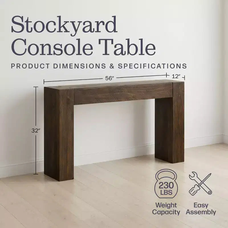 Stockyard Solid Wood Console Table 56 Inch