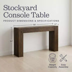 Stockyard Solid Wood Console Table 56 Inch