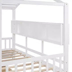 Whisen Twin Size House Bed & Kids Bed, Playhouse Bed with 2 Drawers, Storage Shelf