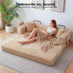 80.7 5-in-1 Convertible Sleeper Sofa Bed ??Corduroy, 1200 lbs, No Assembly