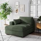 Oversize Corduroy Chaise Lounge Modular Sectional Sofa with Pillow