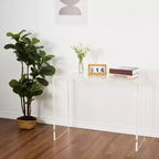 COZONY Modern Acrylic Console Table, Transparent Narrow Side Table, Compact Entryway Accent, Durable & Lightweight, for Living Room or Dining Room