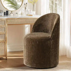 Modern Chenille Upholstered Swivel Accent Chair with Casters, Armless Rolling Lounge Chair for Living Room, Bedroom, or Home Office-Panipeachy