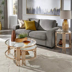 Bruges Champagne Gold Finish Textured Glass Table with Shelf by iNSPIRE Q Bold