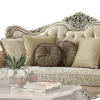 88 Bentley Sofa Fabric/Champagne - Acme Furniture: Victorian-Inspired, Tufted, Rolled Arms