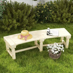 Outsunny Wooden Garden Bench, Semicircular Round Outdoor Tree Bench, Wrap Around Park Bench