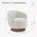 Spruce&Spring Upholstered Swivel Accent Barrel Chair with Wood Base