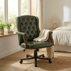 Executive Office Chair with Wingback Design and Swivel for Home Office