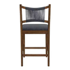 Christopher Knight Home Natalie Modern Rubberwood Upholstered Counter Stools with Woven Rope Backrest (Set of 4)