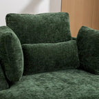 42.3W Upholstered Swivel Accent Chair with 4 Pillows and Half-Moon Storage Ottoman