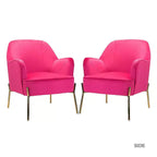 Odo Velvet Accent Comfy Living Room Arm Chair Upholstered Padded Seat Set of 2 | Karat Home