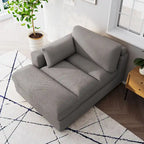 Oversize Corduroy Chaise Lounge Modular Sectional Sofa with Pillow