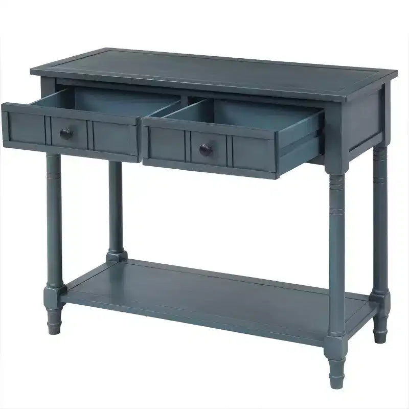 The Misty Moon Daisy Series Console Table Traditional Design with Two Drawers and Bottom Shelf (Espresso)