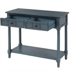 The Misty Moon Daisy Series Console Table Traditional Design with Two Drawers and Bottom Shelf (Espresso)