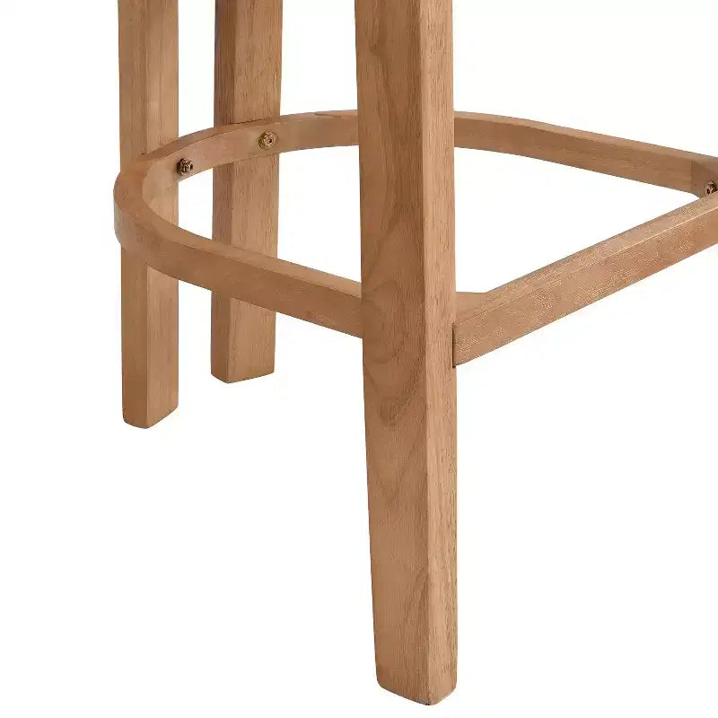 Christopher Knight Home Peyton Rubberwood Upholstered Bar Stool with Curved Open Back (Set of 2)