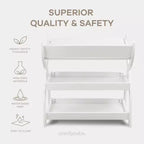 Comfy Cubs Baby Changing Table - Sturdy Wood Construction, Timeless Look with Two Open Shelves for Infant Essentials